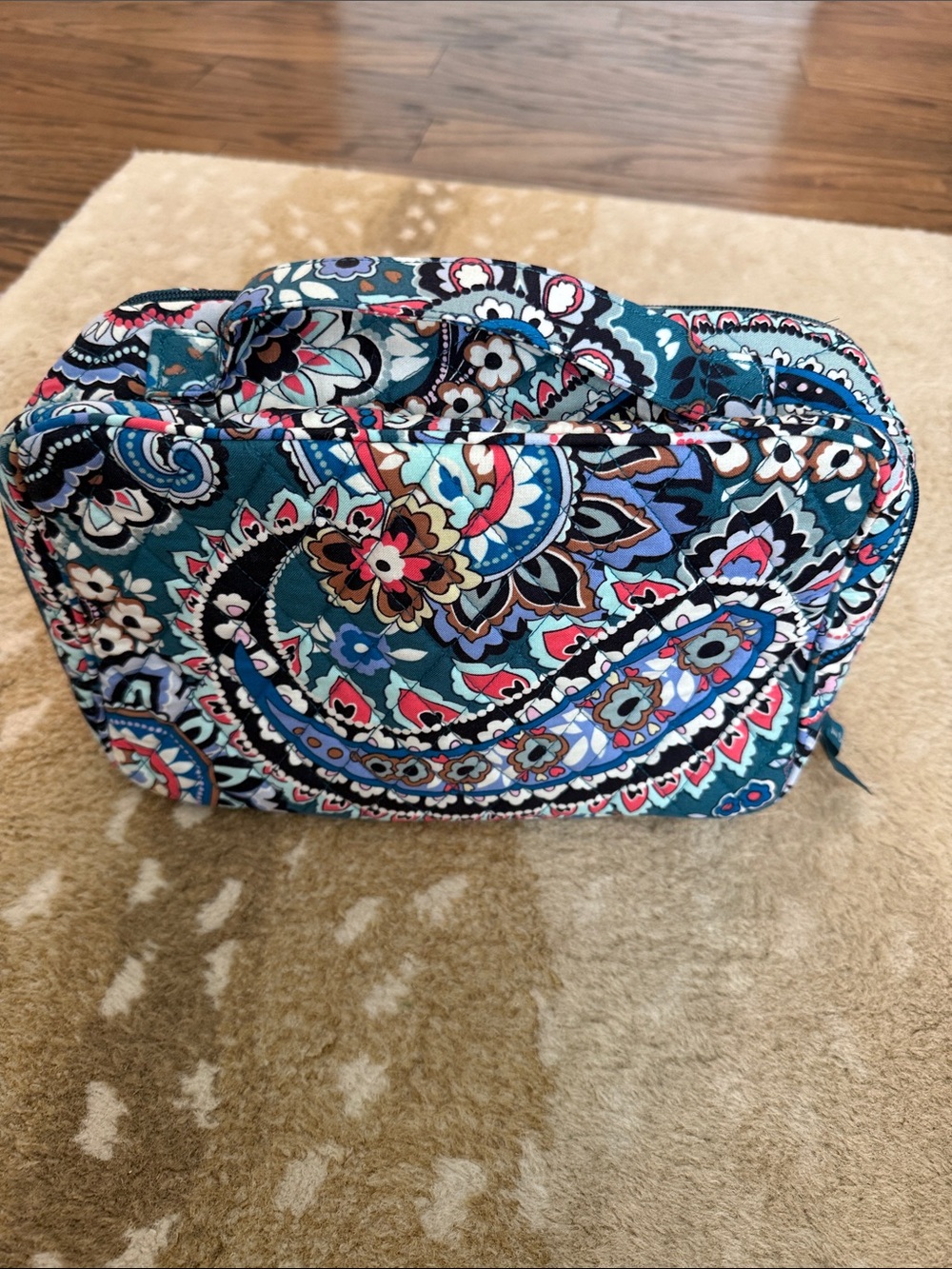 VERA BRADLEY Cotton Large Blush & Brush Makeup Case in Haymarket Paisley Jewel - Picture 7 of 9